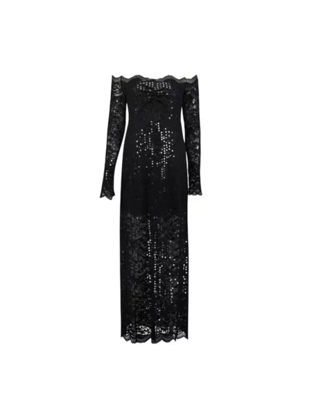 Długa sukienka maxi Rabanne czarna