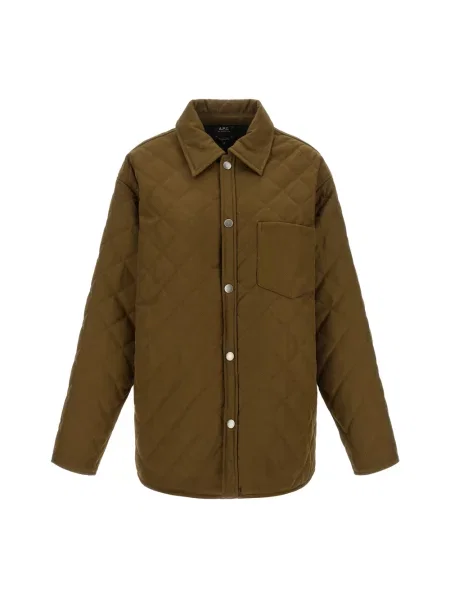 A.P.C. kurtka przejściowa z dodatkiem wełny blouson georges zielona