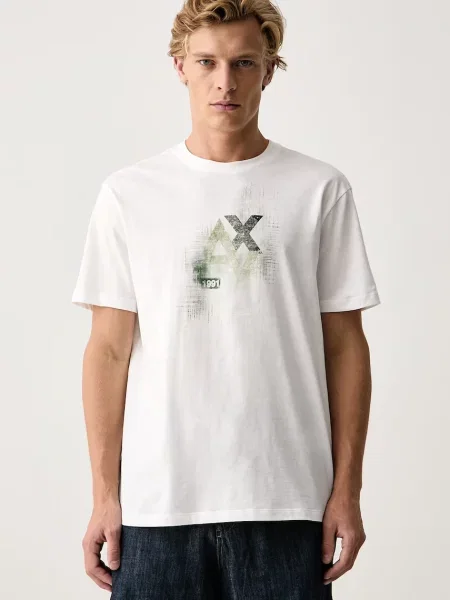 Armani Exchange tricou pentru bărbați din alb