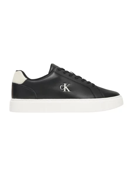 Sneakersy Calvin Klein Jeans skórzane klasyczne czarne