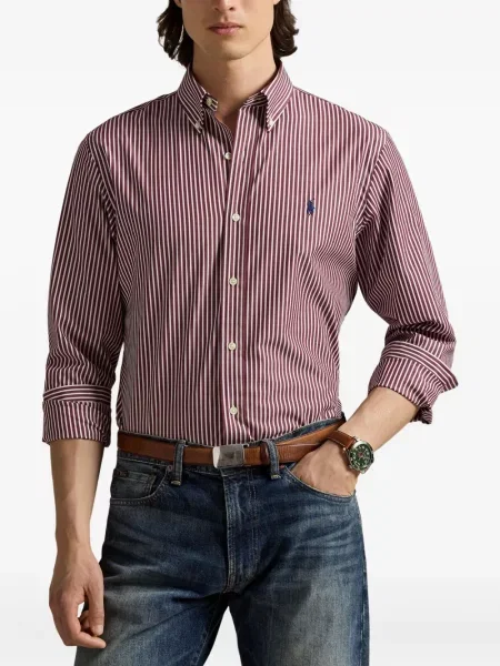 Ριγέ polo Polo Ralph Lauren με κουκούλα με αυτόγραφο λευκό