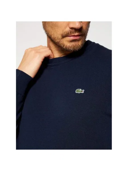 Sweter Lacoste z logo niebieski