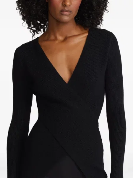 Top Ralph Lauren Collection cu decolteu în V negru