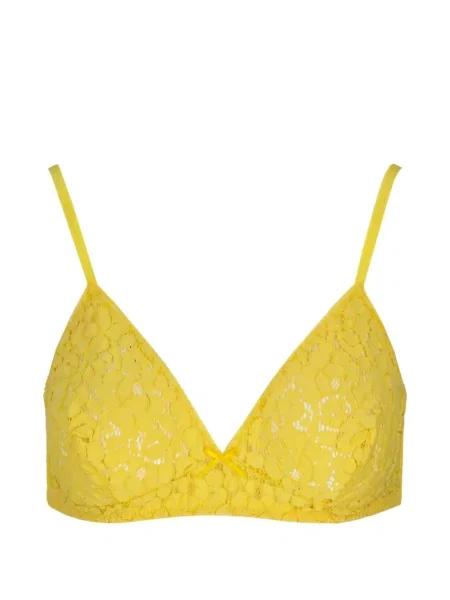 Sutien Laura Urbinati cu model floral din dantelă galben