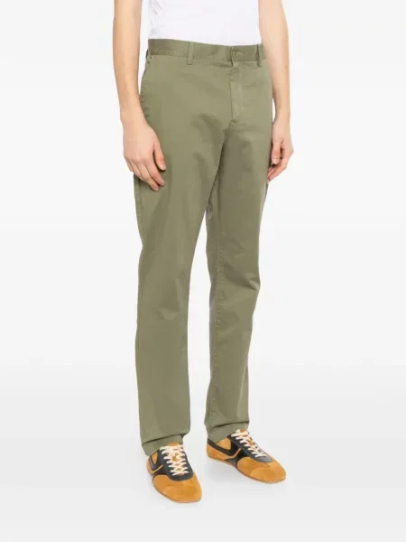 Pantaloni Lacoste din țesătură twill verde