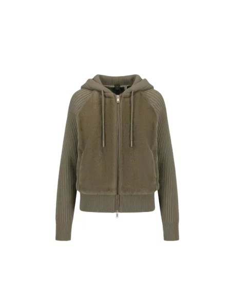 Bluza z kapturem Moose Knuckles wełniana z kapturem brązowa