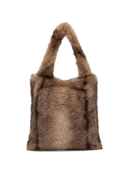 Geantă shopper Silvian Heach cu blană maro