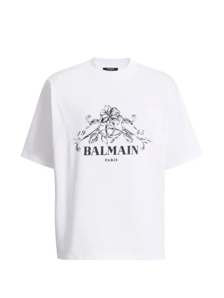 Tricou Balmain cu imagine alb