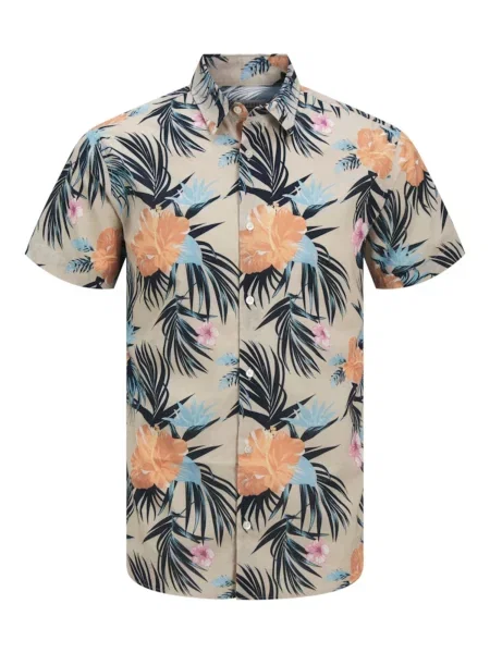 JJ Rebel Košulja JREBBASTIAN bež / svijetloplava / svijetlonarančasta crna