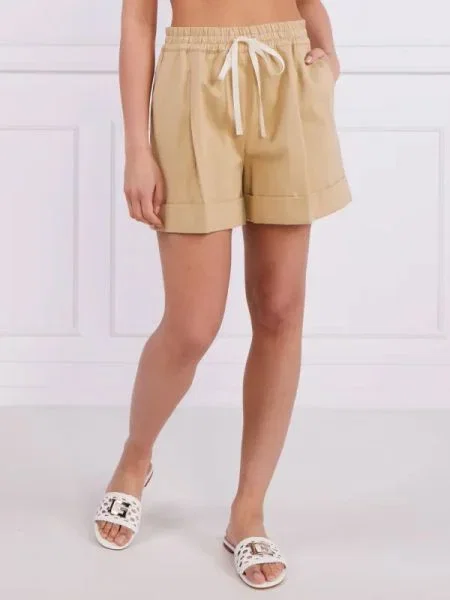 TWINSET Pantaloni scurți | cu adaos de in bej