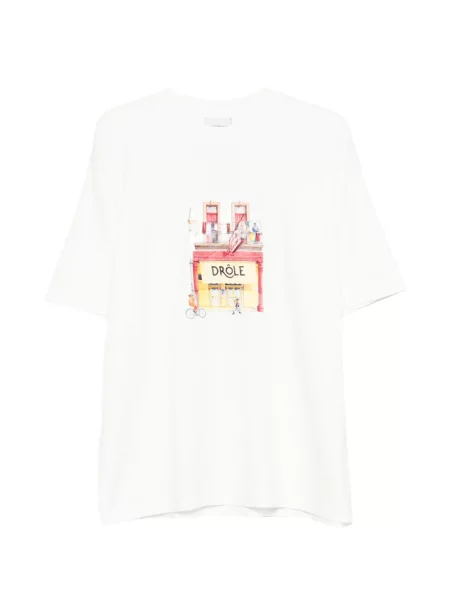 Tricou Drole De Monsieur cu imagine alb