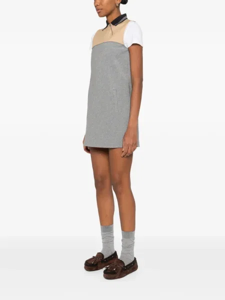 Rochie mini Miu Miu de costum de jumătate de fermoar gri