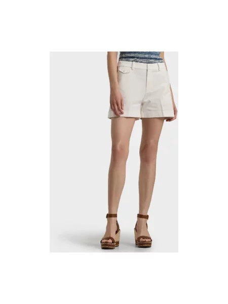 Szorty o kroju regular fit z mieszanki bawełny Lauren Ralph Lauren białe
