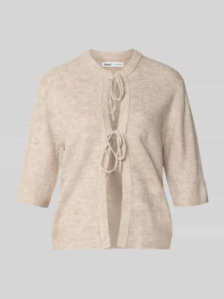Kardigan o kroju regular fit z wiązaniem model ‘SIMONI’ Only biały