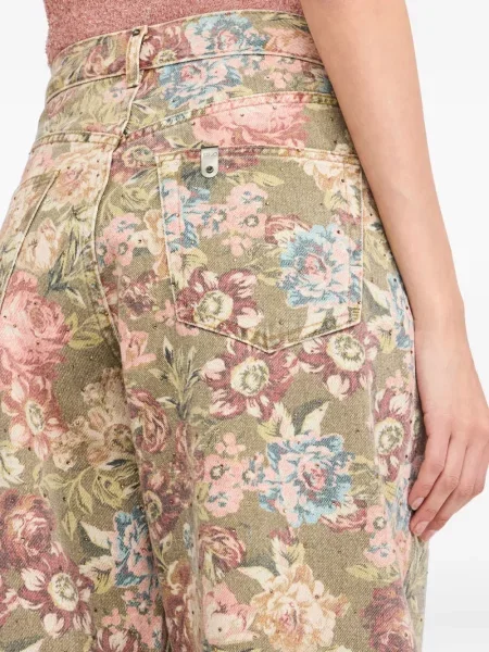 Pantaloni Liu Jo cu model floral cu imagine verde