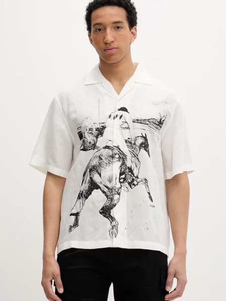 HUGO De in cămașă Espino | Oversize fit bej