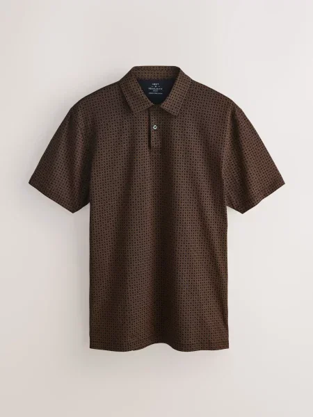 Next Tricou maro cămilă / gri / negru alb