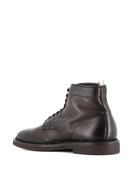 Botine Officine Creative cu șireturi din piele maro