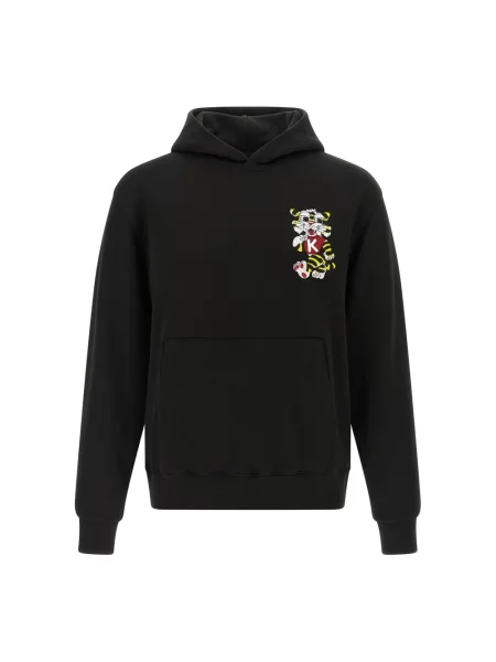 Haftowana bluza z kapturem Kenzo w tygrysie prążki czarna