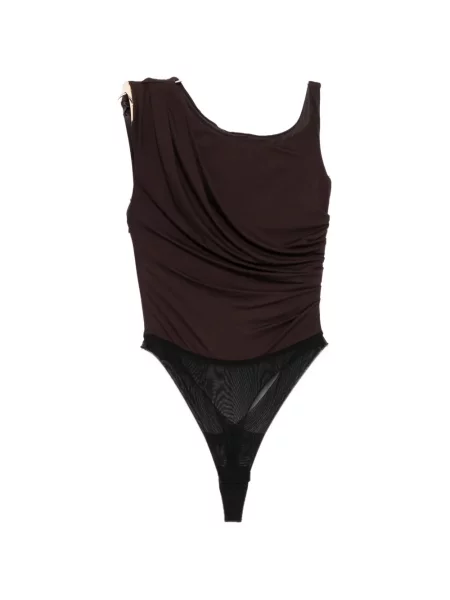 Body Elisabetta Franchi drapat cu un umăr gol maro