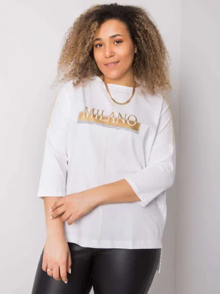 Bluză Fashionhunters cu strasuri alb