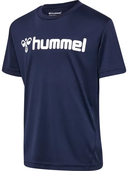 Hummel Koszulka poliestrowa sportowa Poly Logo Jersey Kids niebieska