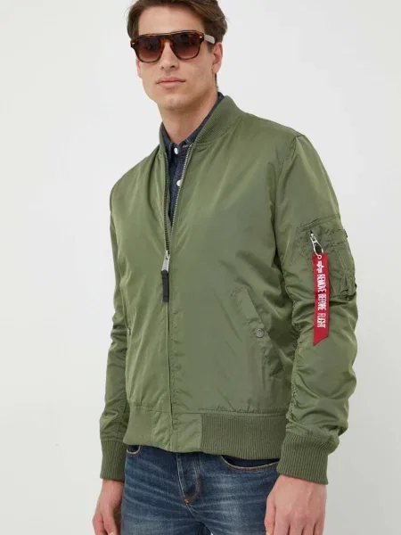 Яке бомбър Alpha Industries с преходна изолация зелено