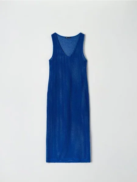 Міді сукня з леопардовим принтом синій