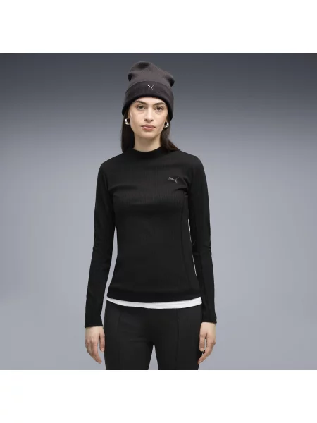 Koszulka z długim rękawem HER Slim Rib PUMA czarna