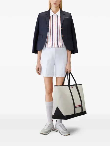 Cămașă Thom Browne cu dungi din poplin alb