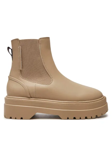 Боти челси Tommy Hilfiger RUBBERISED CHELSEA TL с равна подметка бежово