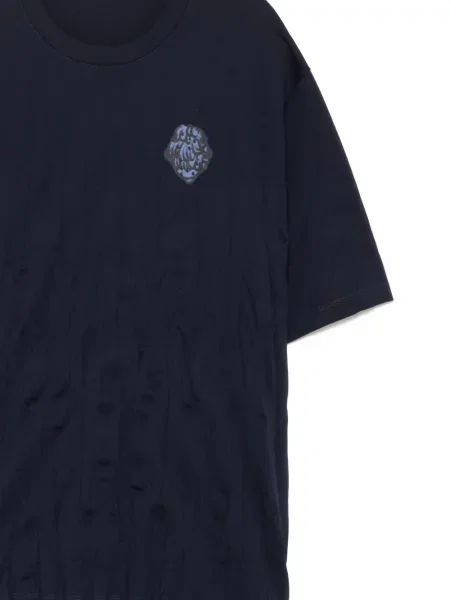 Grafic tricou Croquis cu imagine plisat albastru