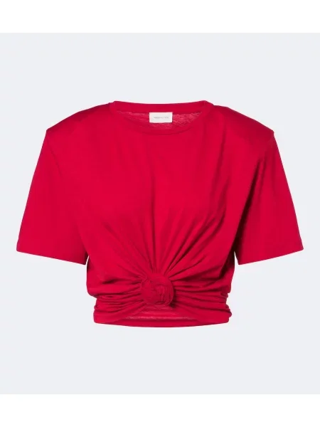 Decupat tricou Magda Butrym din jerseu roșu