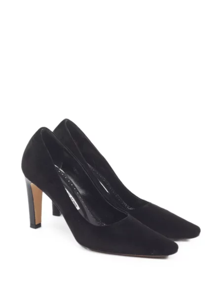 Pantofi cu toc Manolo Blahnik de catifea negru