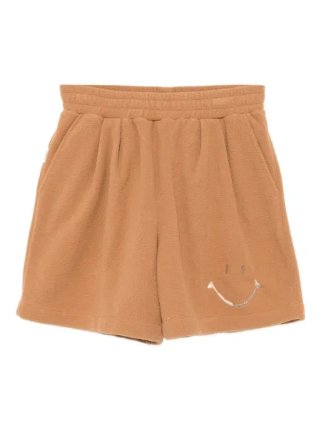 Haftowane szorty Joshua Sanders polarowe brązowe