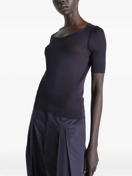 Top Lemaire scurt albastru