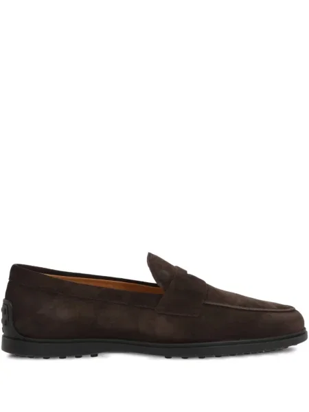 Pantofi loafer Tod's din piele de căprioară maro