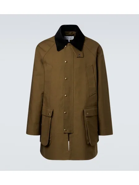 Plašč Loewe iz rebrastega žameta zelena