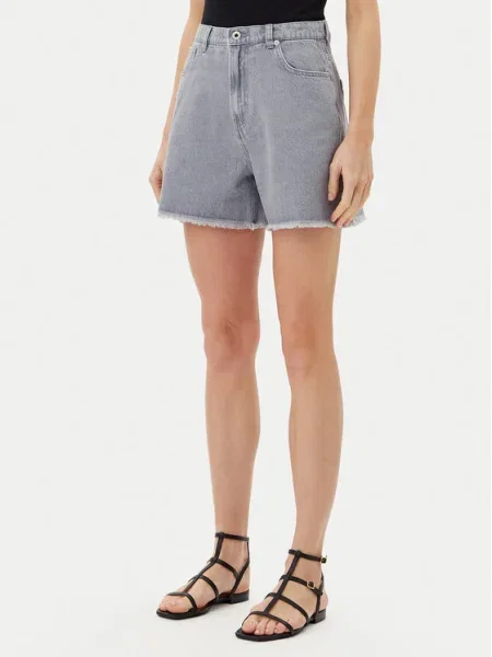Pepe Jeans farmer rövidnadrág A-LINE SHORT UHW RACHEL női sima magas derekú szürke