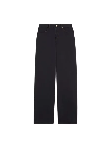 Spodnie baggy Max Mara Studio niebieskie