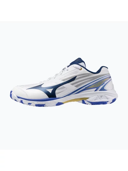 Încălțăminte de badminton pentru femei Mizuno Wave Claw 4 white/dazzling blue/stargazer alb