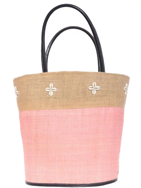 Le Comptoir de la plage Пляжна сумка Shelly_Rose Солома рожевий