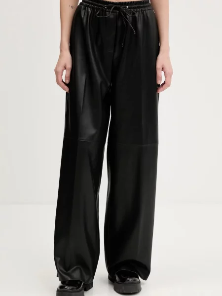HUGO pantaloni drept high waist negru