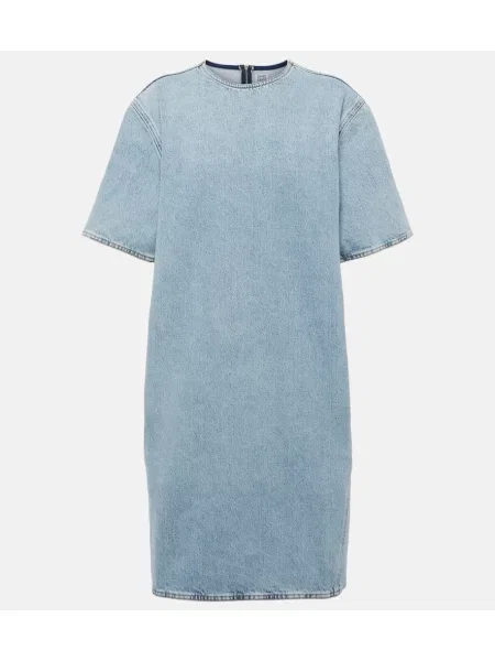 Rochie din denim Toteme până la genunchi de costum albastru