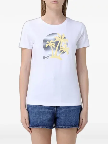 Tricou Ea7 Emporio Armani cu imagine alb