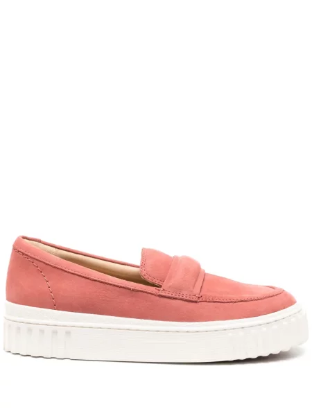 Pantofi loafer Clarks din nubuc roz