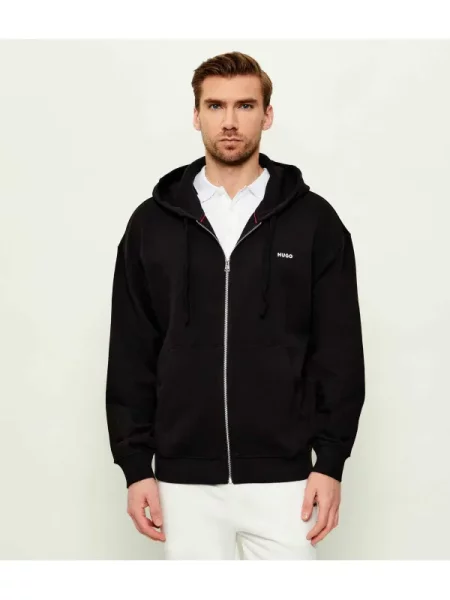 HUGO Hanorac Dapozip | Relaxed fit negru