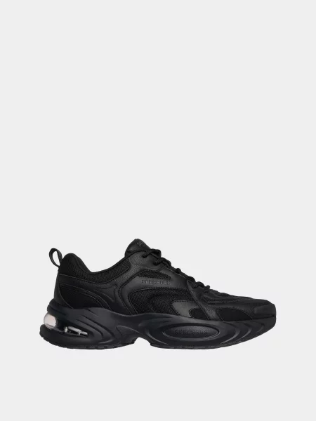 Кожаные повседневные кроссовки Skechers черные