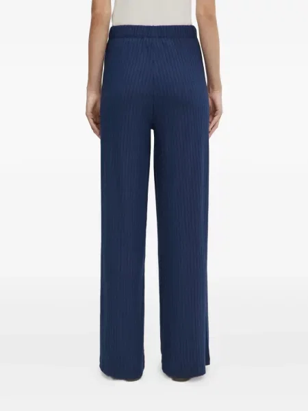 Pantaloni palazzo Adidas cu dungi plisat cu imagine albastru