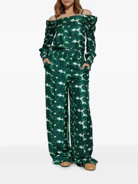 Pantaloni Max Mara cu imagine verde
